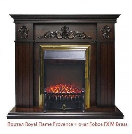 Электрокамин (очаг) со звуком для дачи Royal Flame Fobos FX M Brass/Black