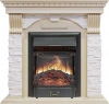 Каминокомплект Dublin - Слоновая кость с патиной / Сланец крем с очагом Majestic FX Black (Royal Flame)