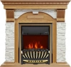 Каминокомплект Dublin - Дуб / Сланец белый с очагом Aspen Gold (Royal Flame)