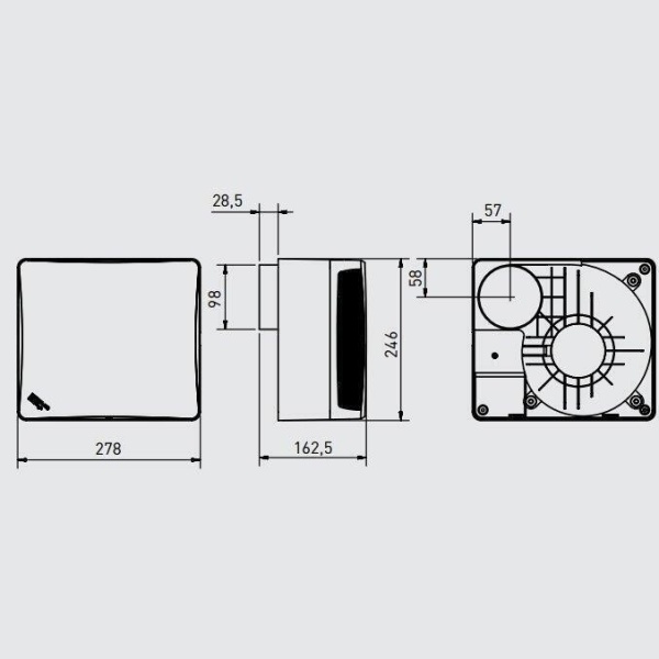 Вытяжка для ванной диаметр 100 мм Soler & Palau EBB-175 S DESIGN (230V 50)