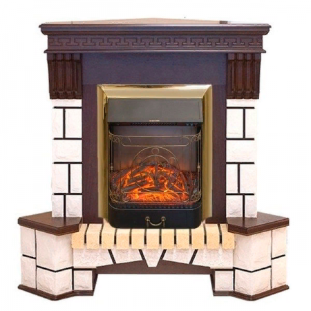 Электрокамин (очаг+портал) Real-Flame Stone Corner new STD/EUG AO (DN) с очагами Fobos/Majestic