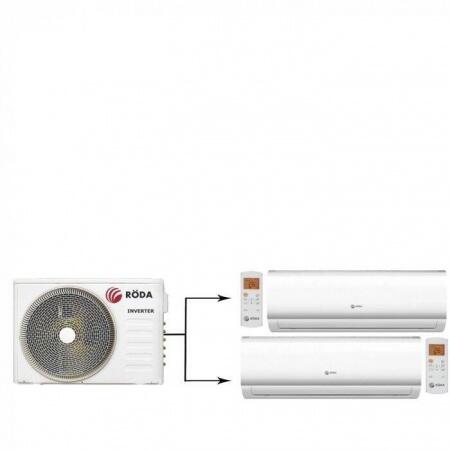 Внешний блок мульти сплит-системы на 2 комнаты Roda RUI-2M18BB/RSI-M07WB*2шт