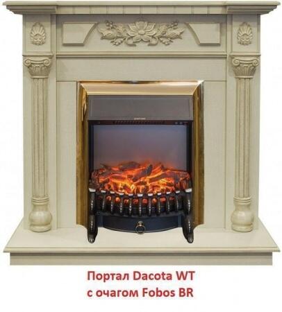 Очаг электрокамина Real-Flame Fobos Lux Brass