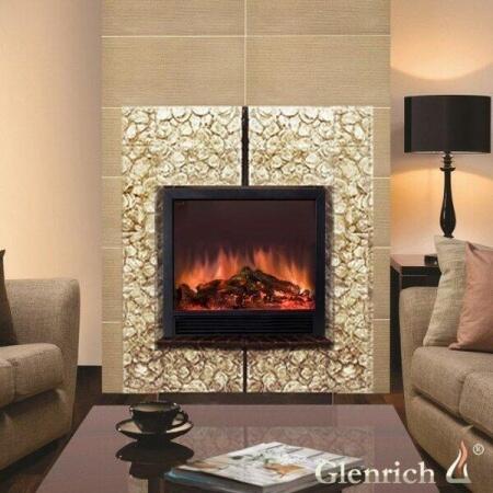 Электрокамин (очаг+портал) Glenrich Да Винчи 33 (Sharm 33 BL,BR) камень-Бежевый