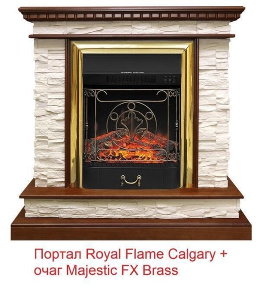 Портал из камня Royal Flame Calgary сланец бежевый под классический очаг