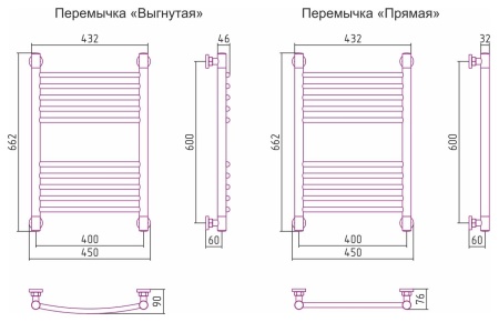 Водяной полотенцесушитель лесенка Сунержа Богема+ 600x400