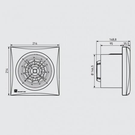 Вытяжка для ванной диаметр 150 мм Soler & Palau SILENT-300 CRZ SILVER