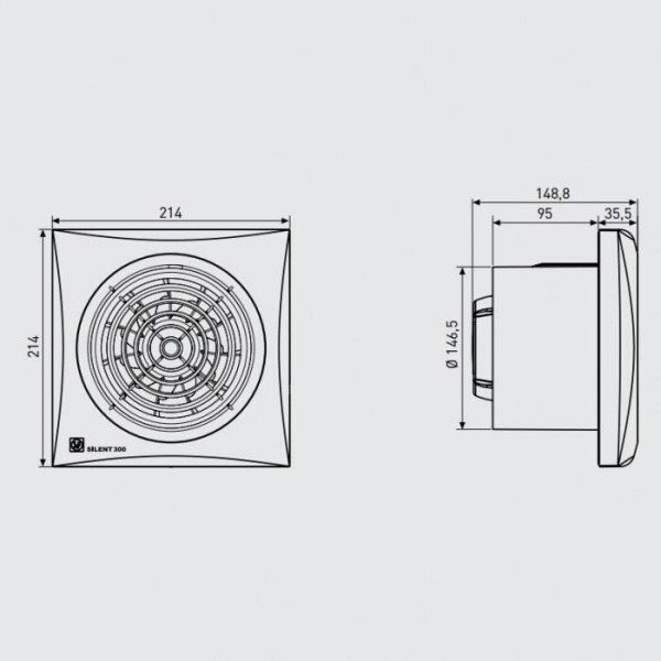 Вытяжка для ванной диаметр 150 мм Soler & Palau SILENT-300 CRZ SILVER