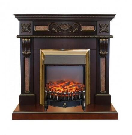 Очаг электрокамина Real-Flame Fobos Lux Brass