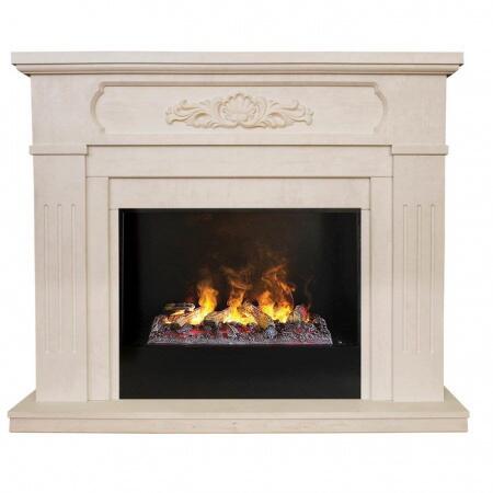 Электрокамин 3D с паром и звуком Real-Flame Malta 25,5/26 WT с очагом Black вставка + 3D Cassette 63