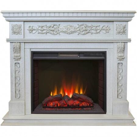 Изящный электрокамин со звуковым эффектом Real-Flame Estella 25,5/26 WT с очагом Sparta 25,5 LED
