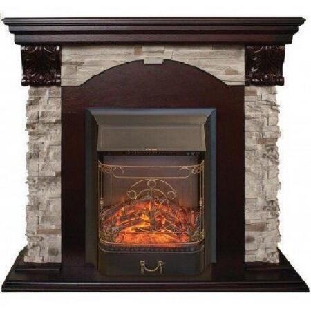 Камин для дома электрический Real-Flame Dublin ROCK STD/EUG 24 AO с очагом Fobos s Lux BL/BR, Majest