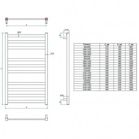 Электрический полотенцесушитель лесенка Grota Vento 480x1200 El