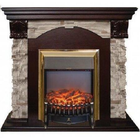 Камин для дома электрический Real-Flame Dublin ROCK STD/EUG 24 AO с очагом Fobos s Lux BL/BR, Majest