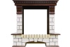 Портал Royal Flame Pierre Luxe угловой - Темный дуб / Белый