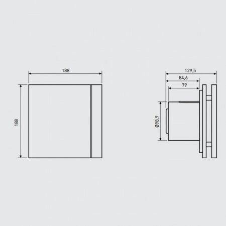 Вытяжка для ванной диаметр 100 мм Soler & Palau SILENT-100 CHZ DESIGN-3C